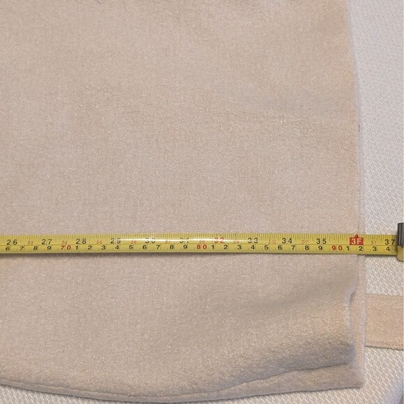 Rebecca Taylor Womens Sz 4 Belted Coat Wool Blend Long Beige Ruffle Collar Retro - Picture 9 of 13